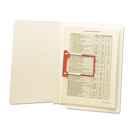 Smead Smead, U-CLIP BONDED FASTENERS, 2in CAPACITY, 2.75in CENTER TO CENTER, RED/WHITE, 100PK 68260